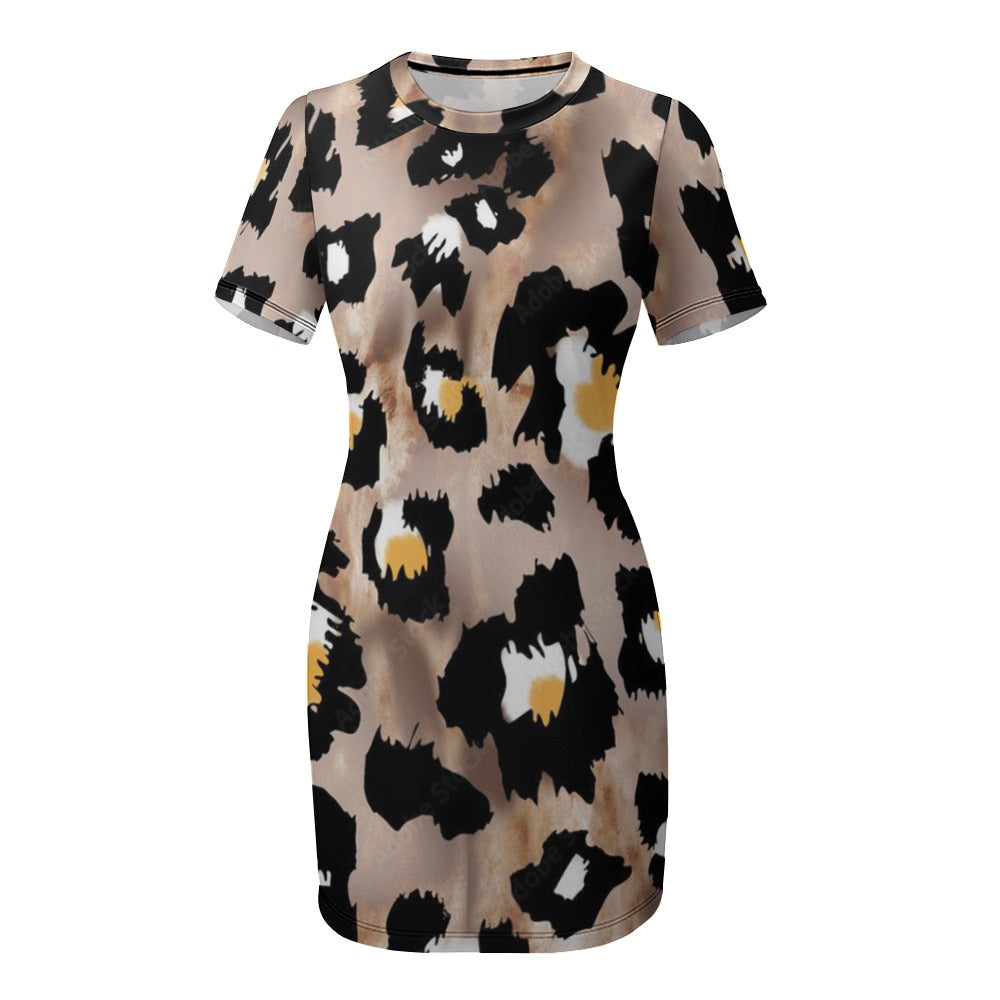 Crew Neck Short Sleeve Dress