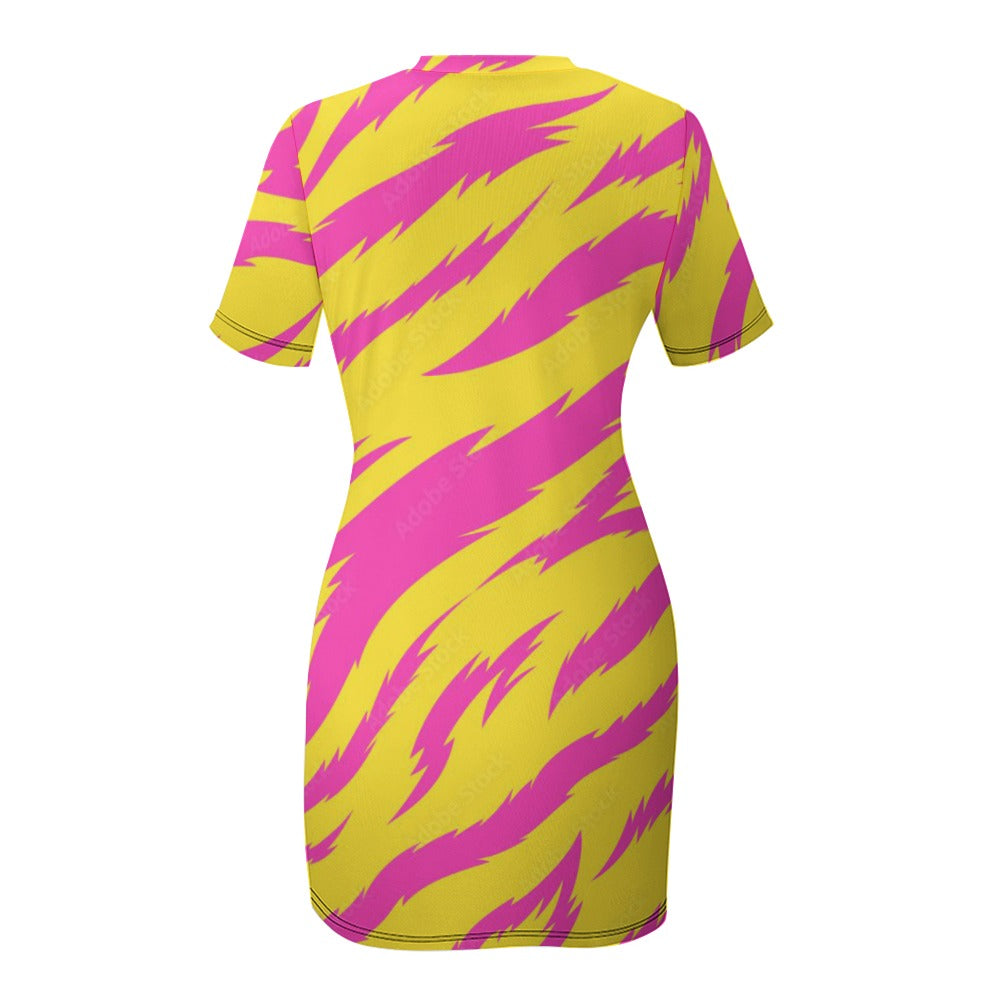 Crew Neck Short Sleeve Dress