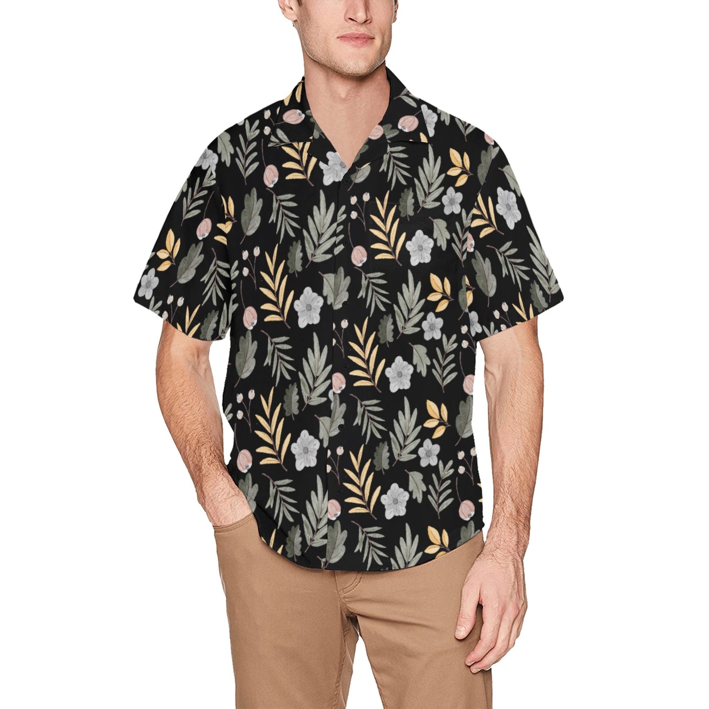 Men's Hawaiian Shirt With Chest Pocket