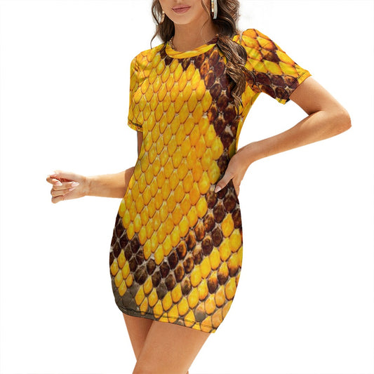 Crew Neck Short Sleeve Dress