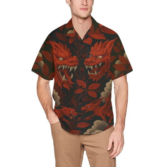 Men's Hawaiian Shirt With Chest Pocket