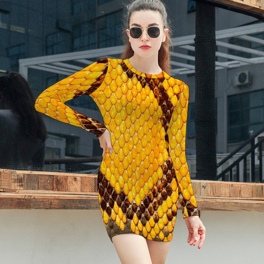 Women's Elegant Long Sleeve Skinny Dress