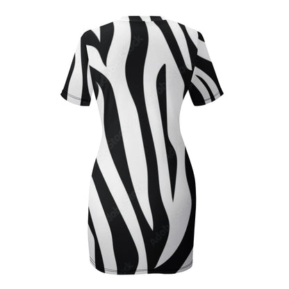 Crew Neck Short Sleeve Dress