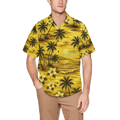 Men's Hawaiian Shirt With Chest Pocket