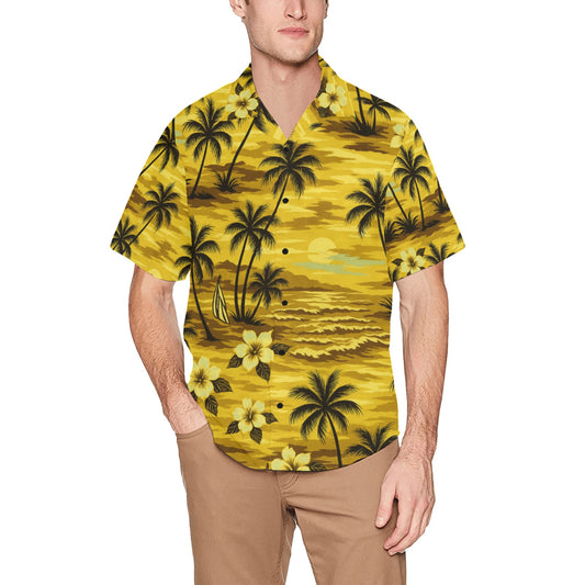 Men's Hawaiian Shirt With Chest Pocket