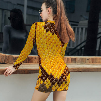 Women's Elegant Long Sleeve Skinny Dress