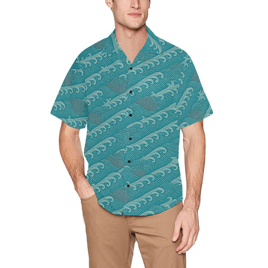 Men's Hawaiian Shirt With Chest Pocket