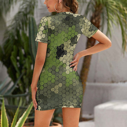 Crew Neck Short Sleeve Dress