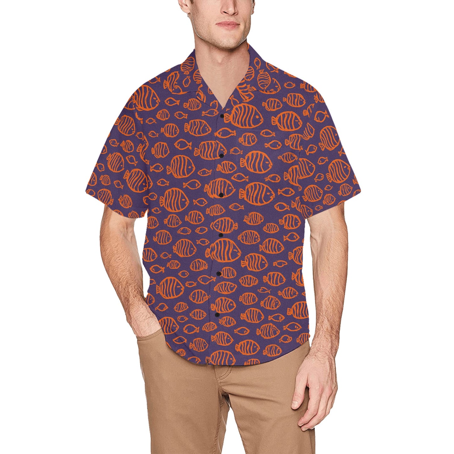 Men's Hawaiian Shirt With Chest Pocket