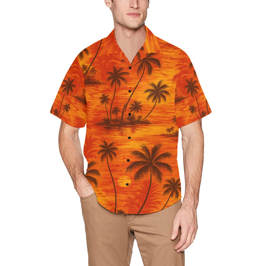 Men's Hawaiian Shirt With Chest Pocket