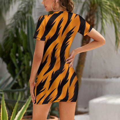 Crew Neck Short Sleeve Dress