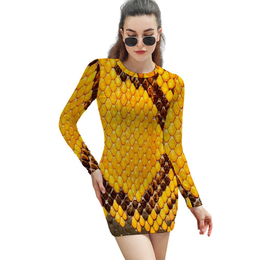Women's Elegant Long Sleeve Skinny Dress
