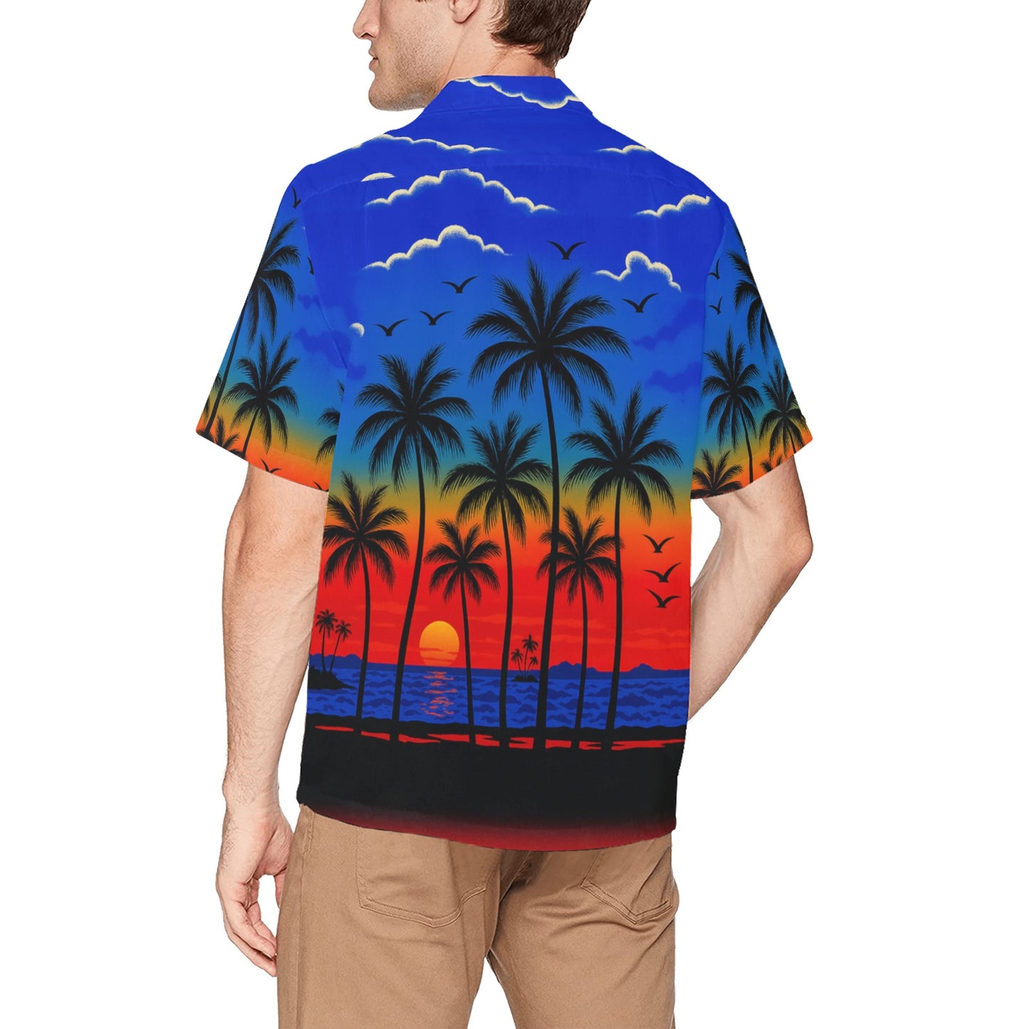 Men's Hawaiian Shirt With Chest Pocket