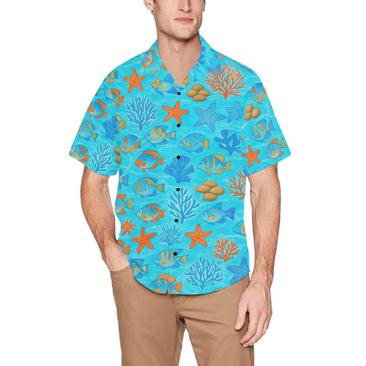 Men's Hawaiian Shirt With Chest Pocket