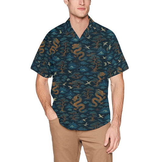 Men's Hawaiian Shirt With Chest Pocket