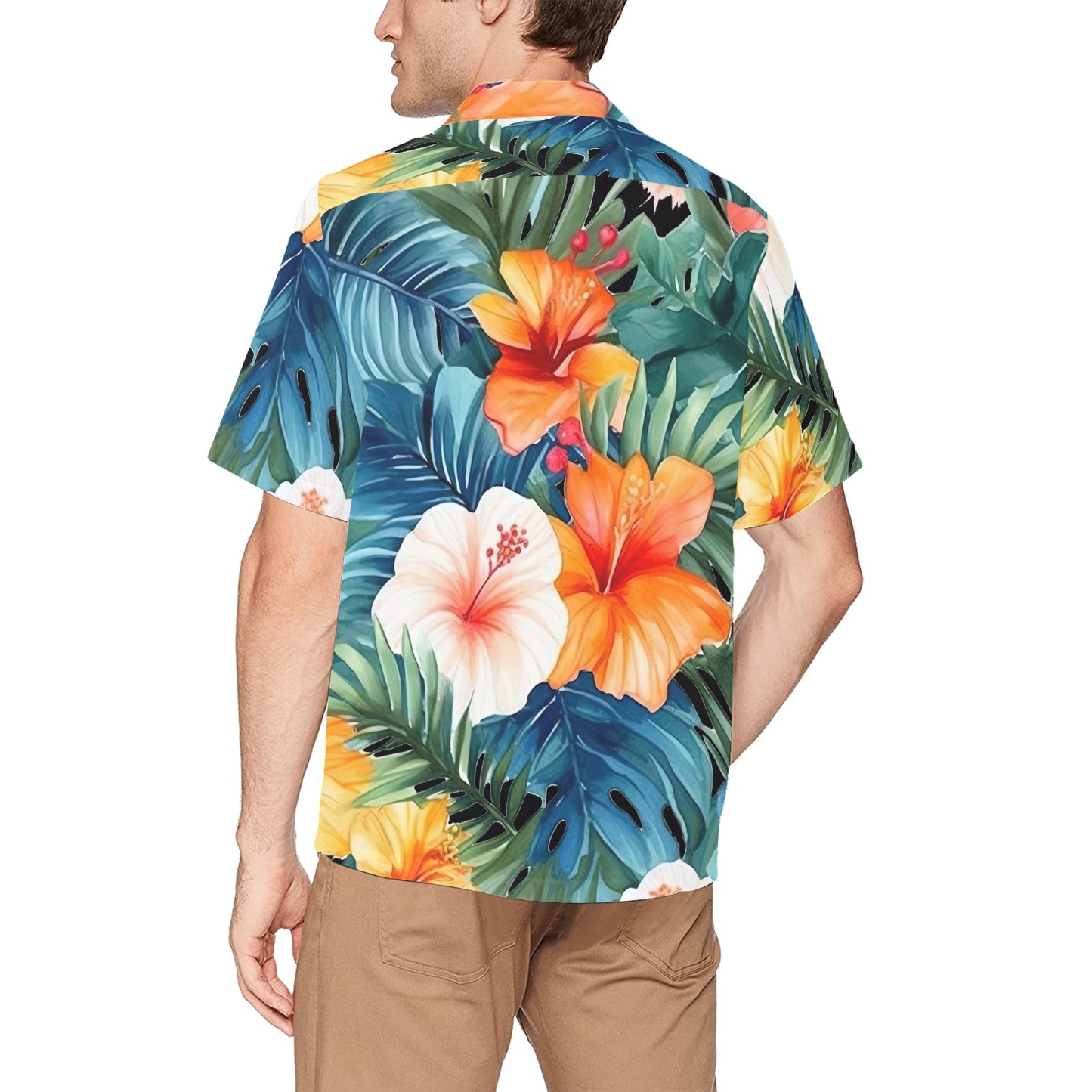 Men's Hawaiian Shirt With Chest Pocket