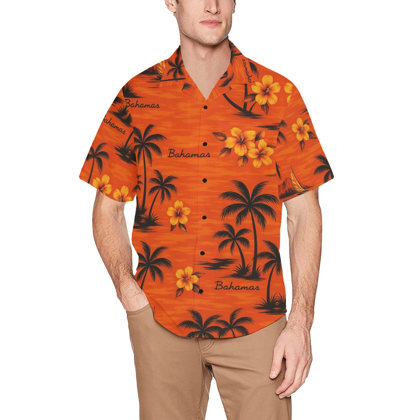 Men's Hawaiian Shirt With Chest Pocket