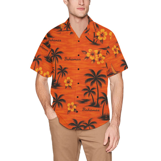 Men's Hawaiian Shirt With Chest Pocket