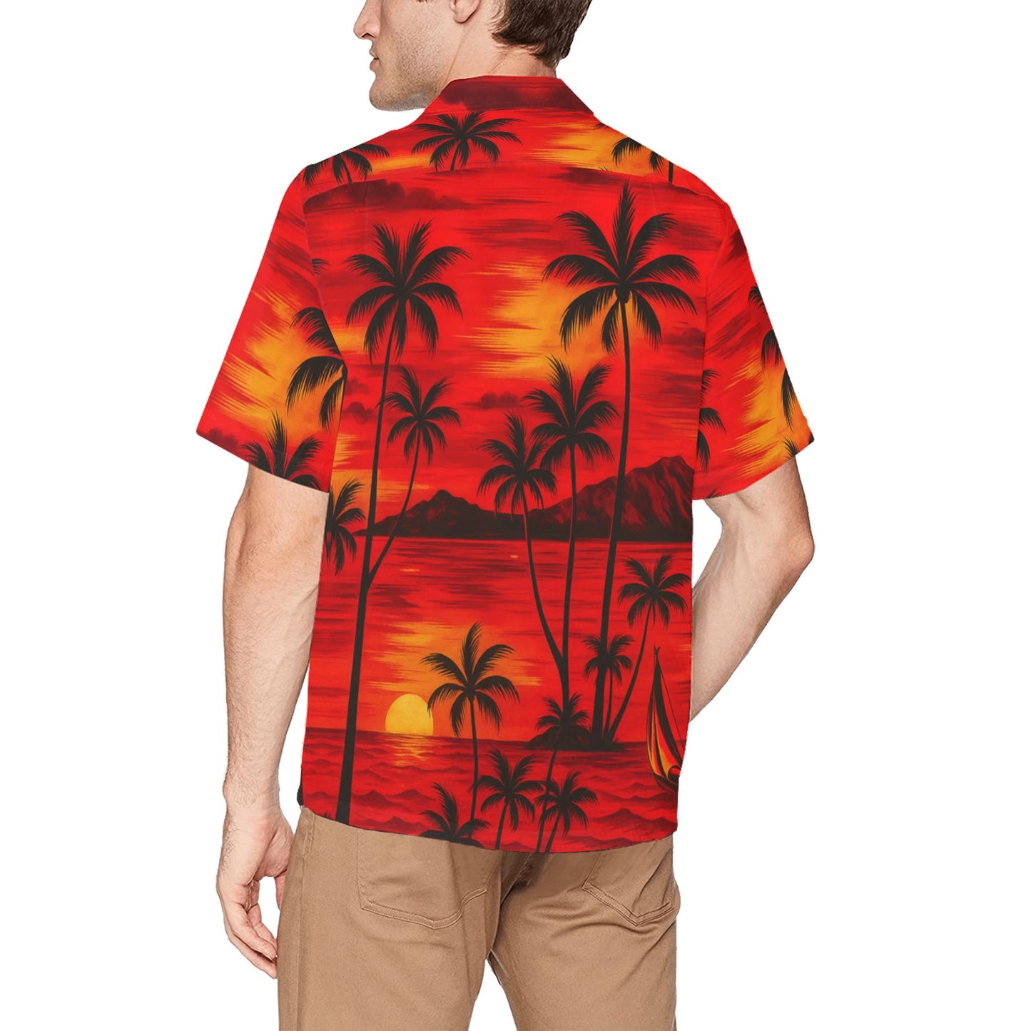 Men's Hawaiian Shirt With Chest Pocket