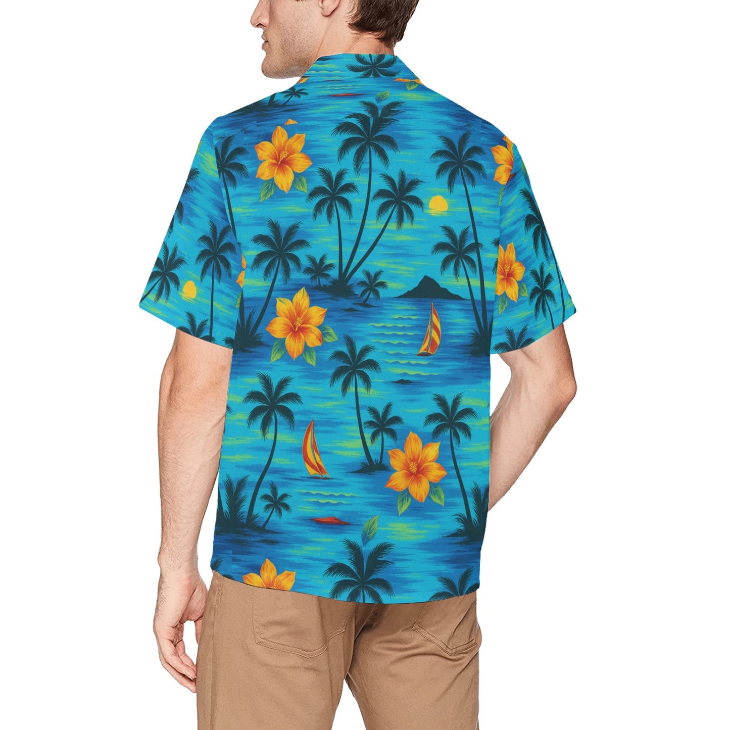 Men's Hawaiian Shirt With Chest Pocket