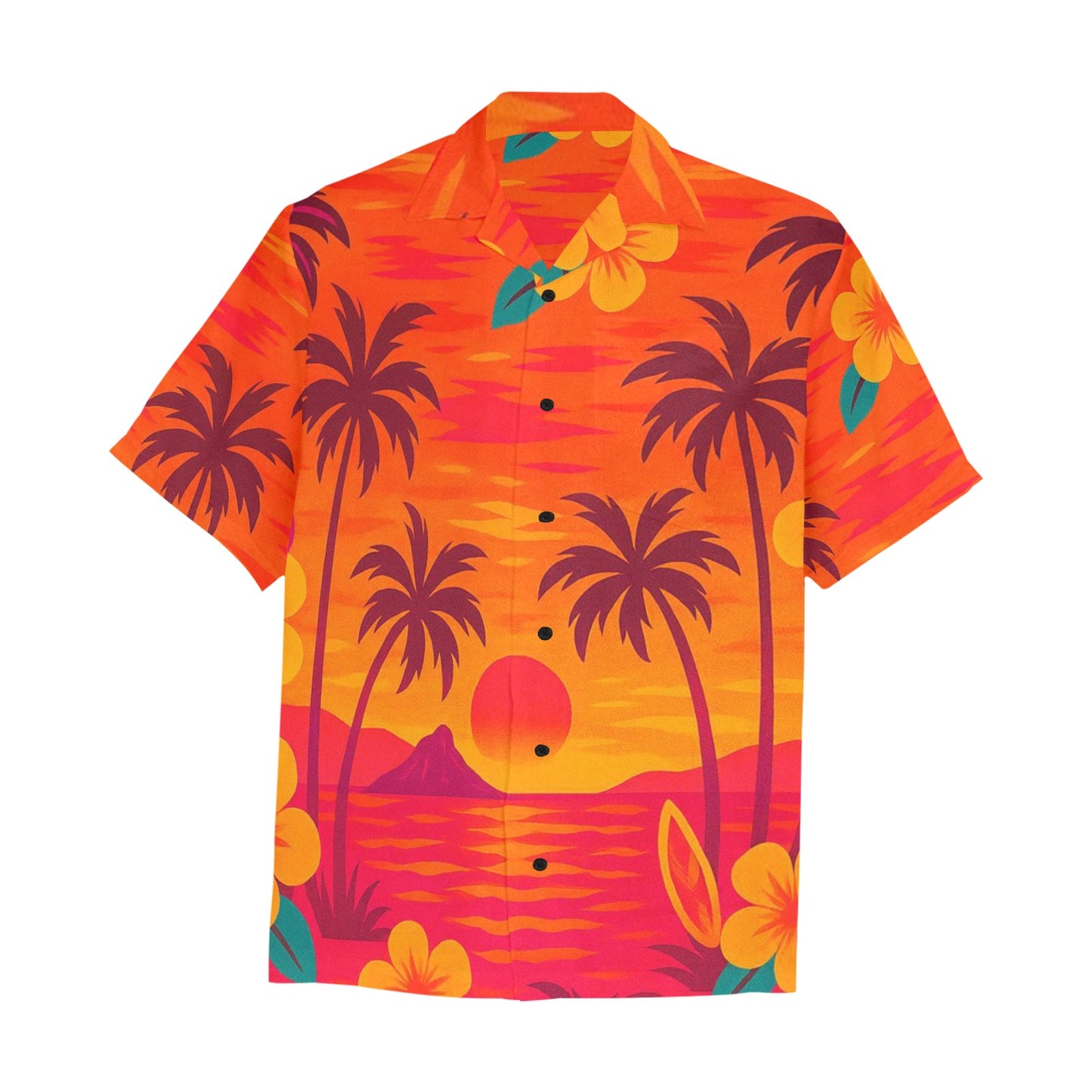 Men's Hawaiian Shirt With Chest Pocket
