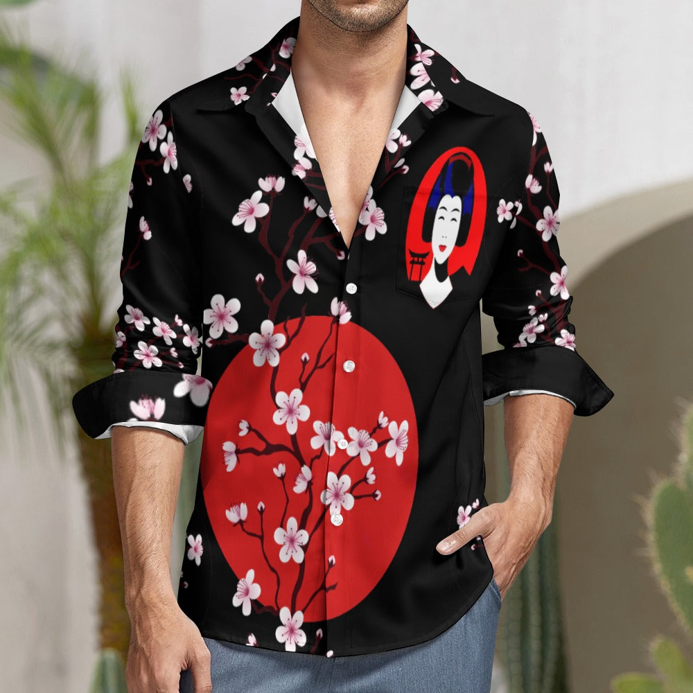 Casual One Pocket Long Sleeve Shirt