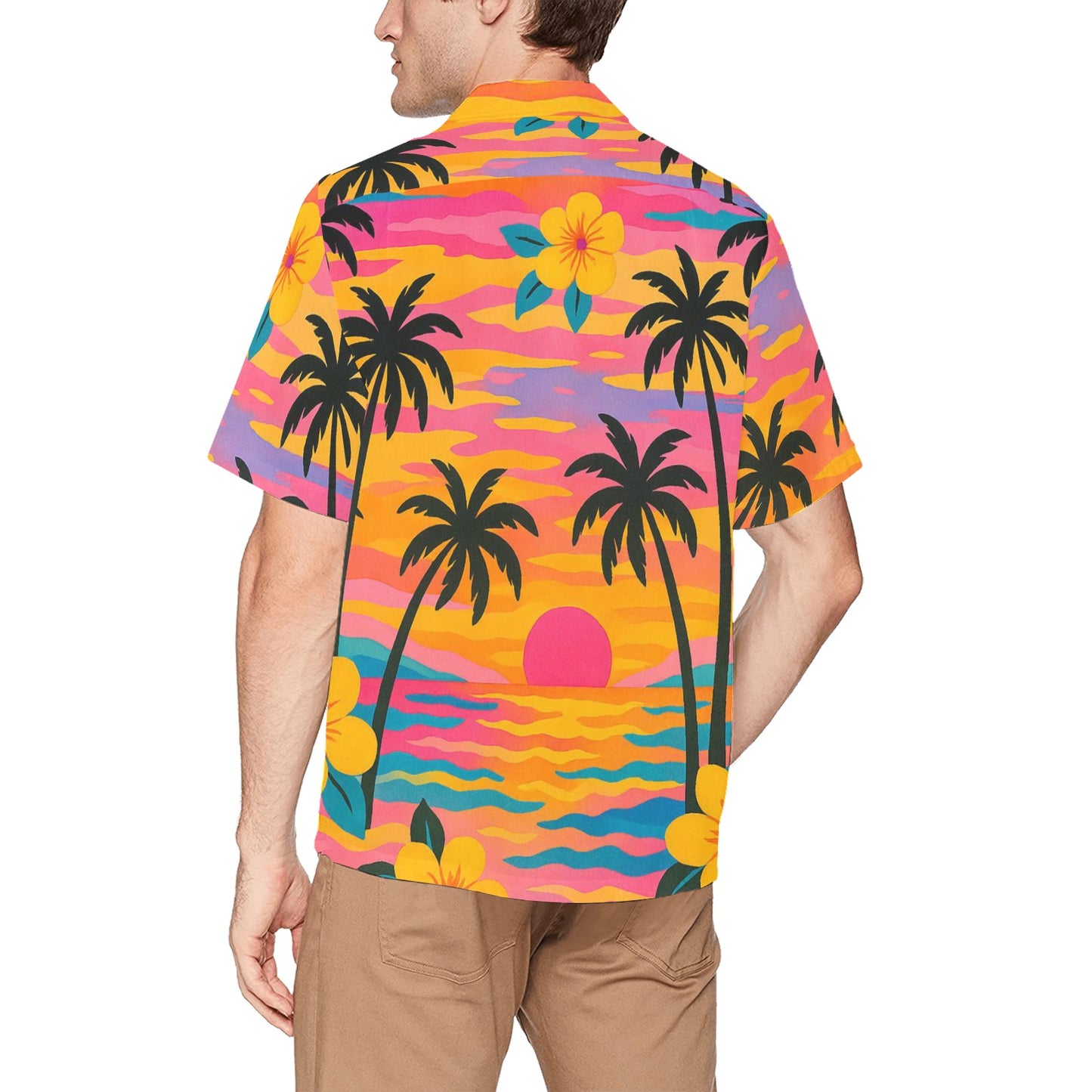 Men's Hawaiian Shirt With Chest Pocket