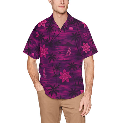 Men's Hawaiian Shirt With Chest Pocket