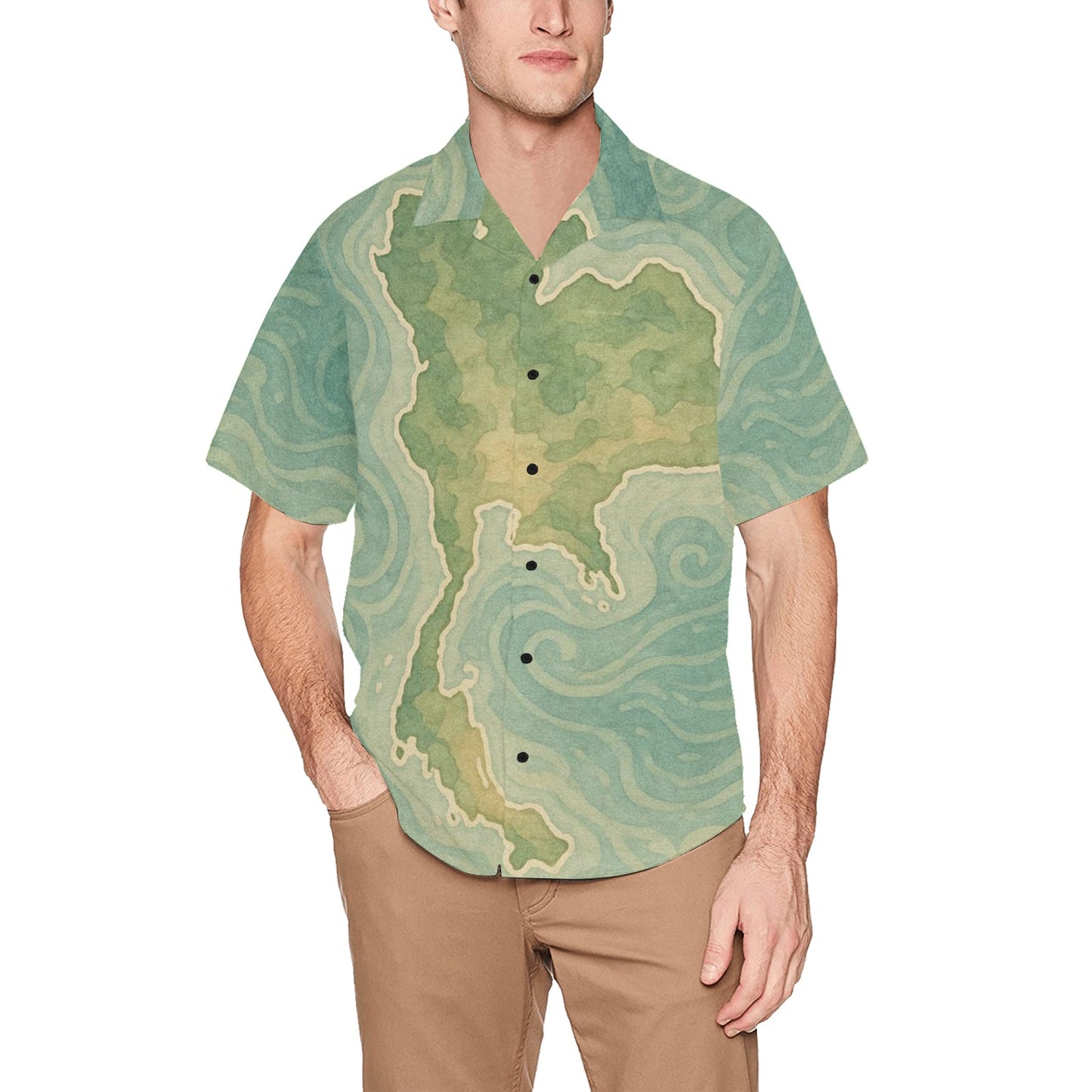 Men's Hawaiian Shirt With Chest Pocket