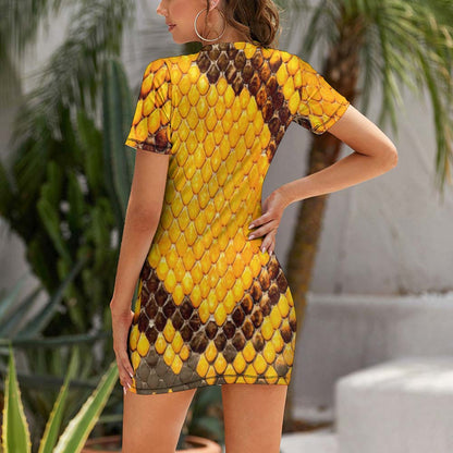 Crew Neck Short Sleeve Dress