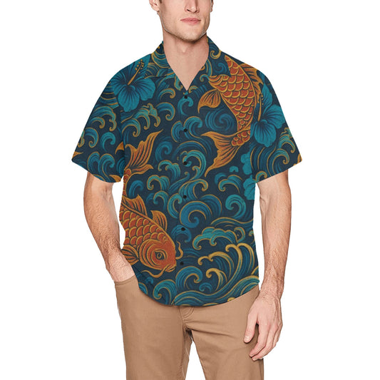 Men's Hawaiian Shirt With Chest Pocket