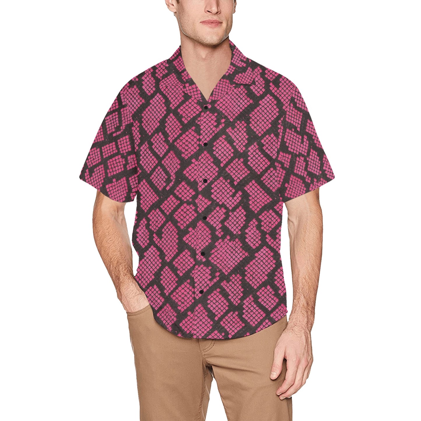 Men's Hawaiian Shirt With Chest Pocket