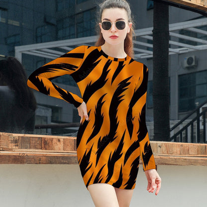 Women's Elegant Long Sleeve Skinny Dress