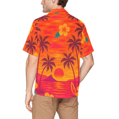 Men's Hawaiian Shirt With Chest Pocket