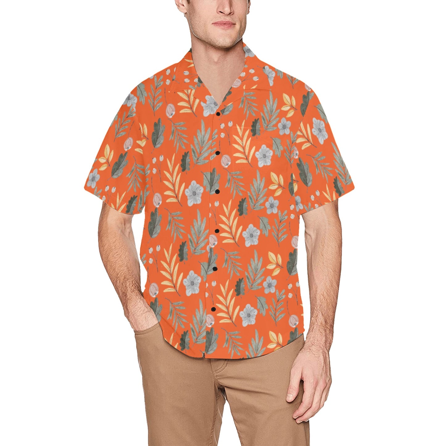 Men's Hawaiian Shirt With Chest Pocket