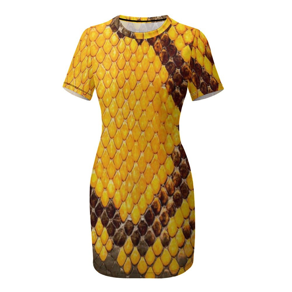 Crew Neck Short Sleeve Dress