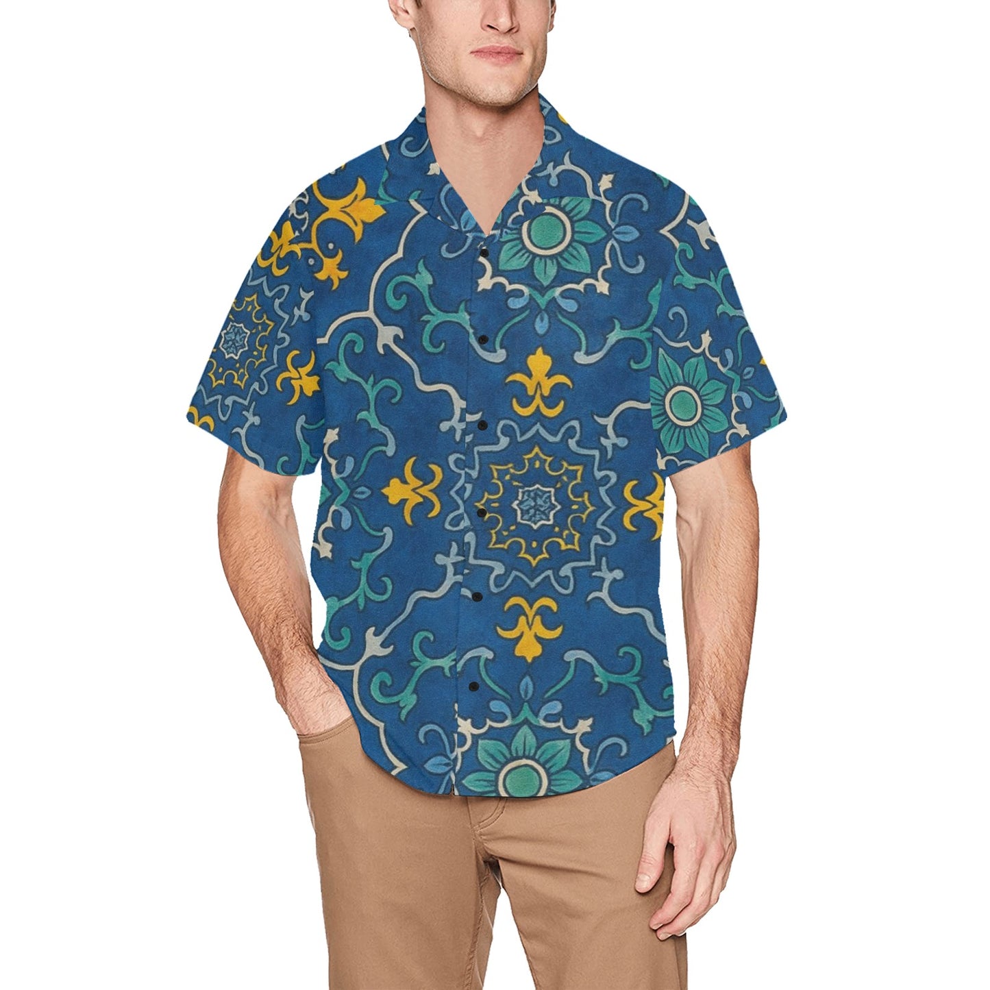 Men's Hawaiian Shirt With Chest Pocket