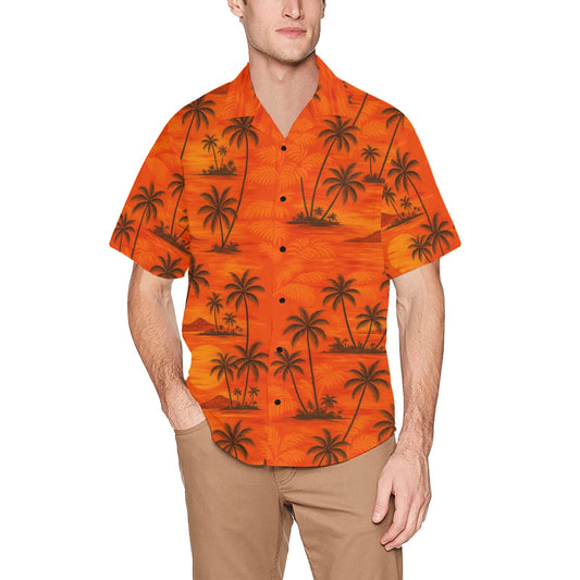 Men's Hawaiian Shirt With Chest Pocket