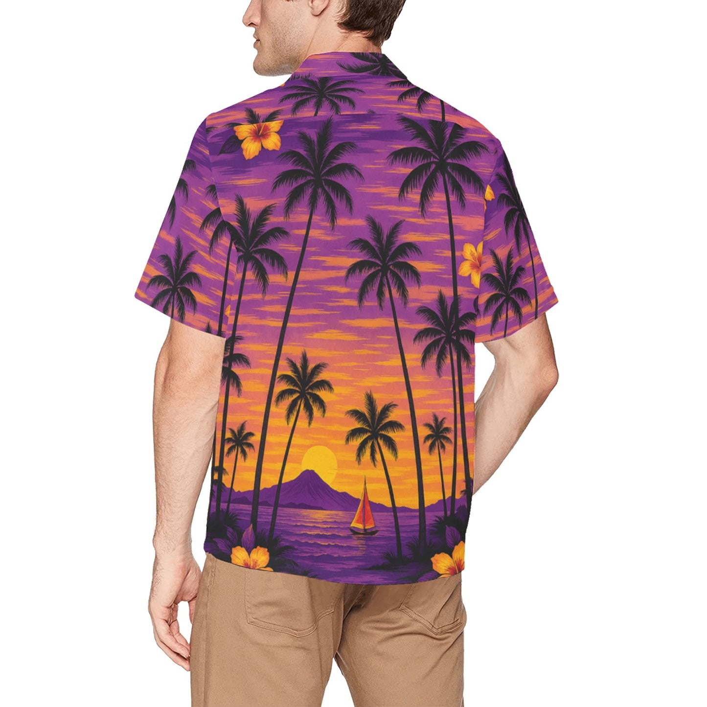 Men's Hawaiian Shirt With Chest Pocket