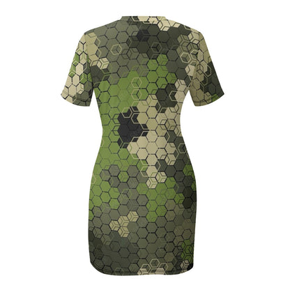 Crew Neck Short Sleeve Dress