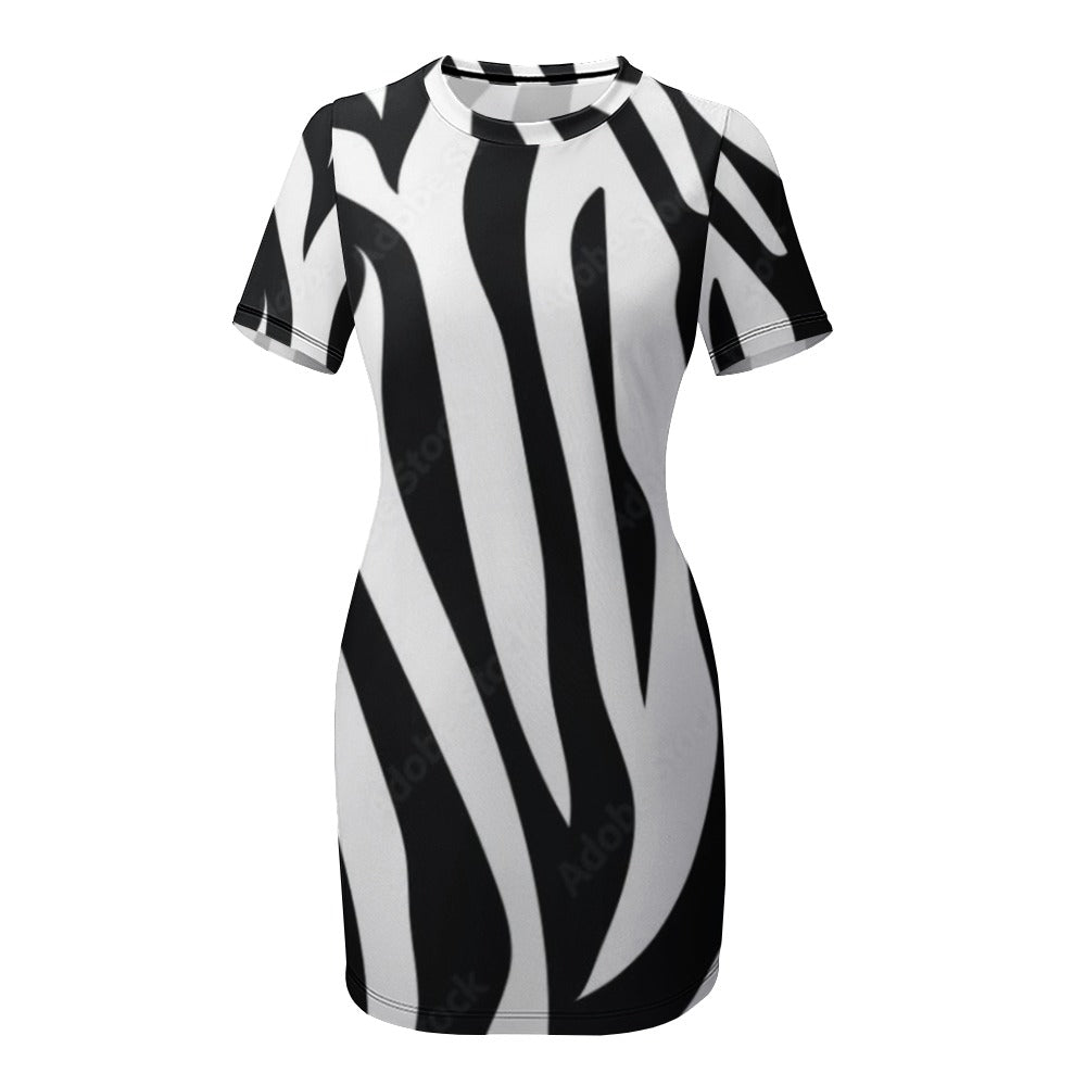 Crew Neck Short Sleeve Dress
