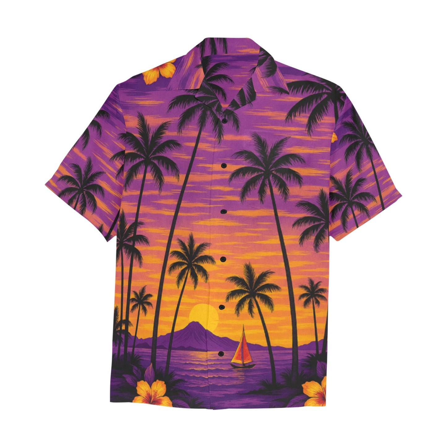 Men's Hawaiian Shirt With Chest Pocket