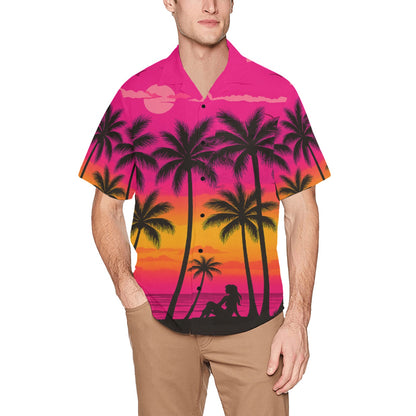 Men's Hawaiian Shirt With Chest Pocket