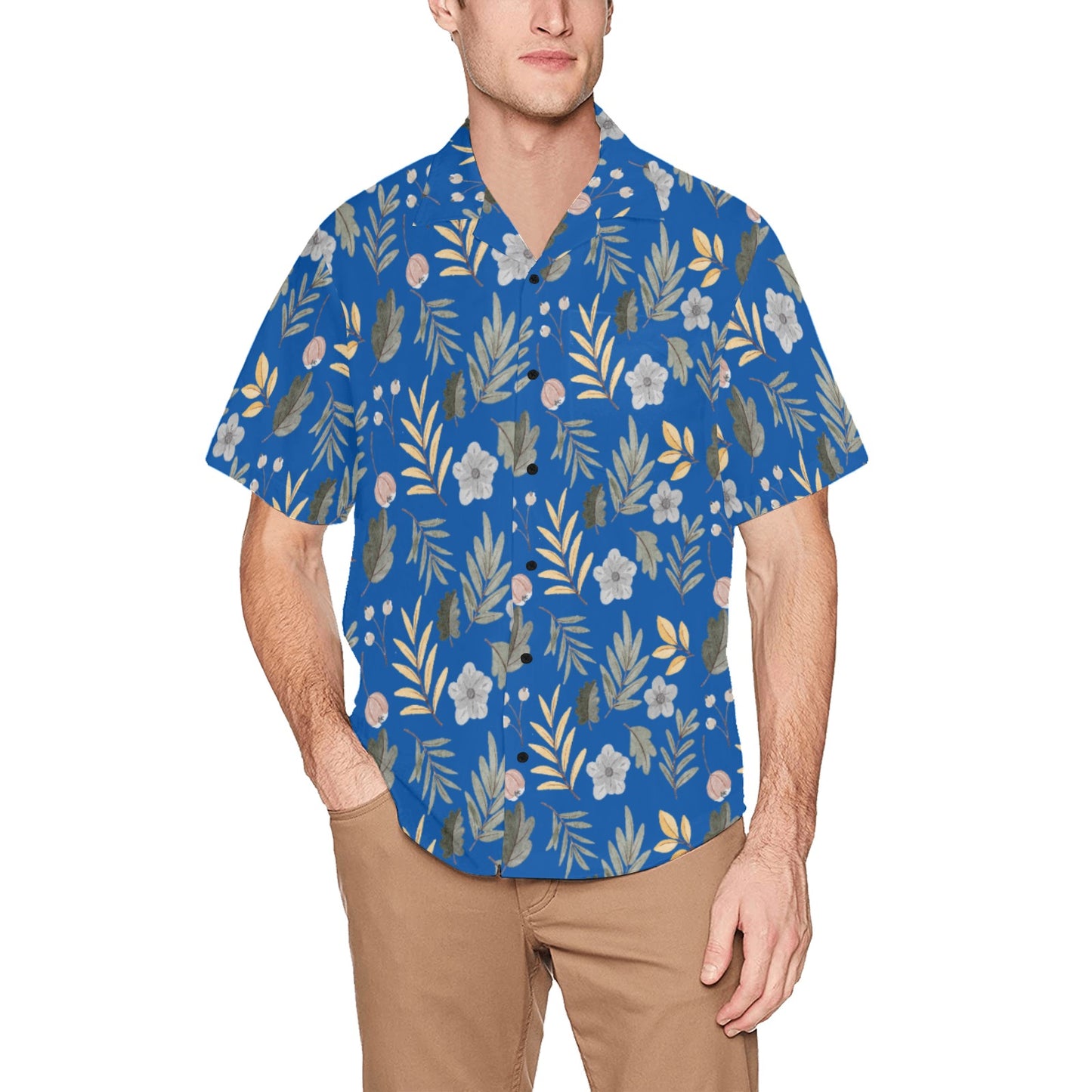 Men's Hawaiian Shirt With Chest Pocket