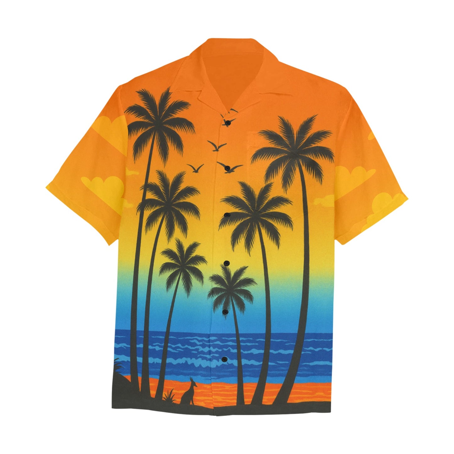 Men's Hawaiian Shirt With Chest Pocket