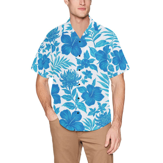 Men's Hawaiian Shirt With Chest Pocket