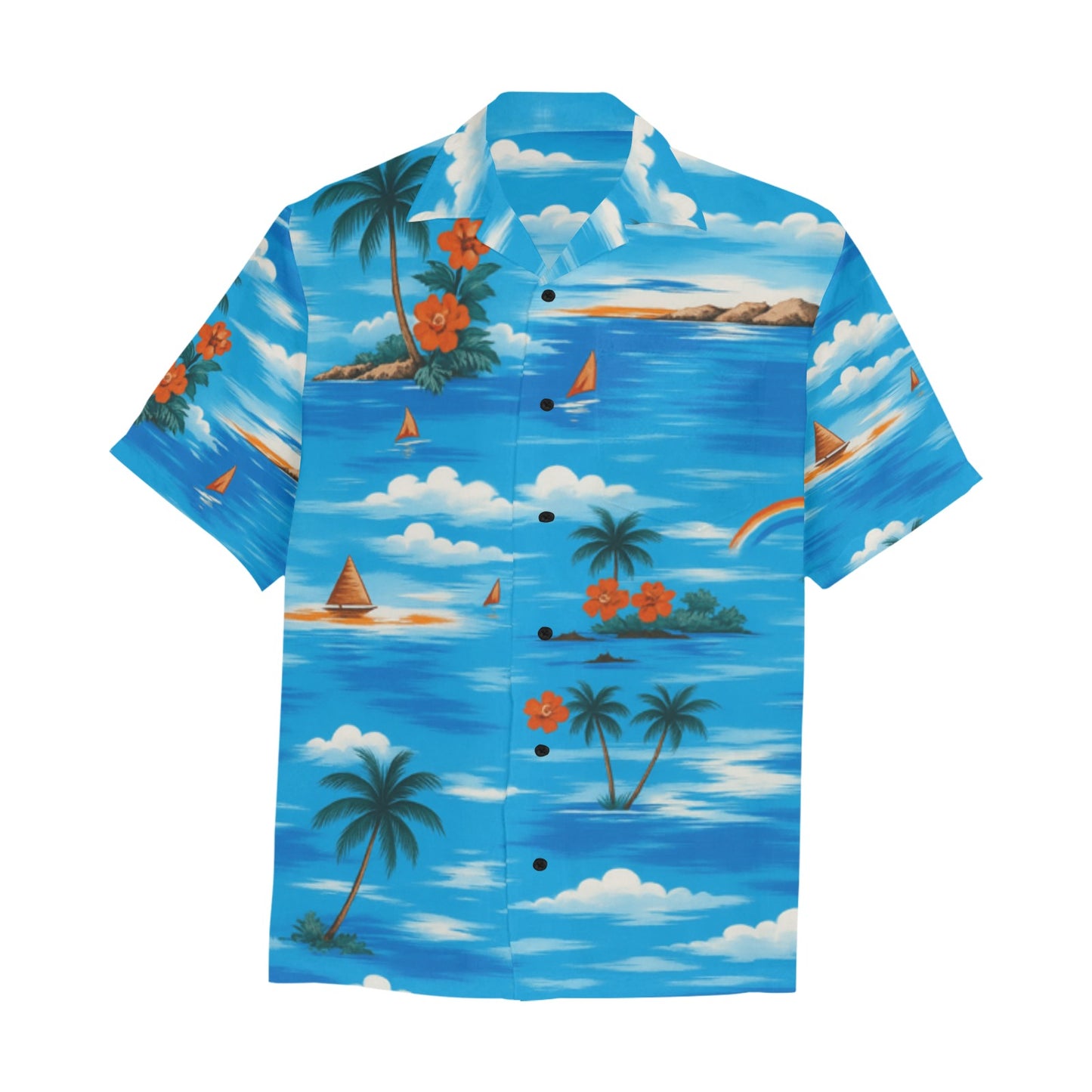 Men's Hawaiian Shirt With Chest Pocket