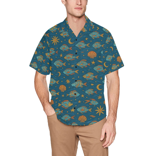 Men's Hawaiian Shirt With Chest Pocket