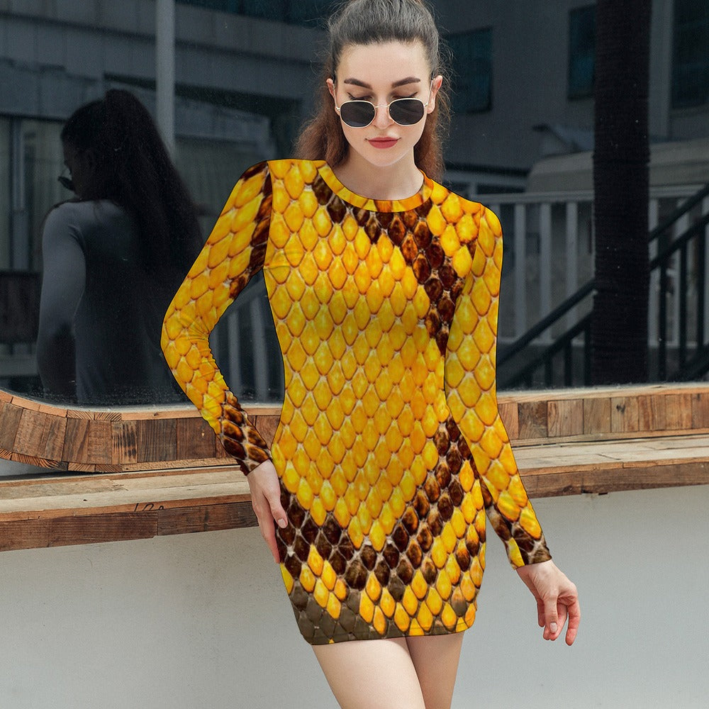 Women's Elegant Long Sleeve Skinny Dress