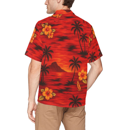 Men's Hawaiian Shirt With Chest Pocket
